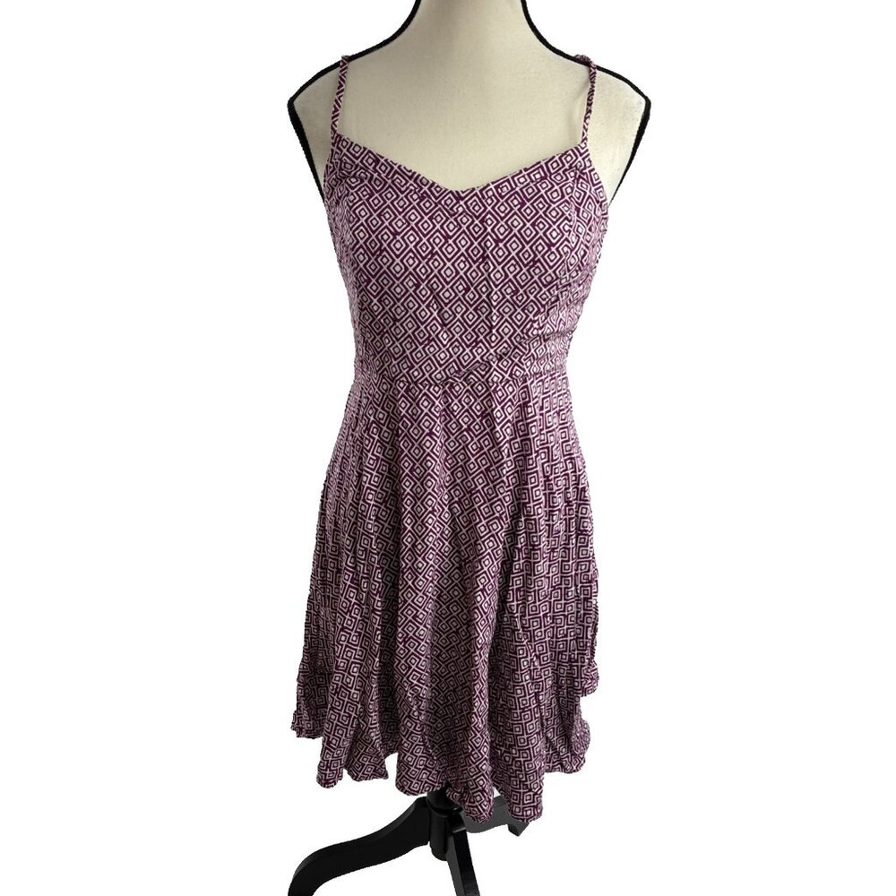 Old Navy Womens Small Purple Geometric Sundress Sleeveless Mini Dress Viscose